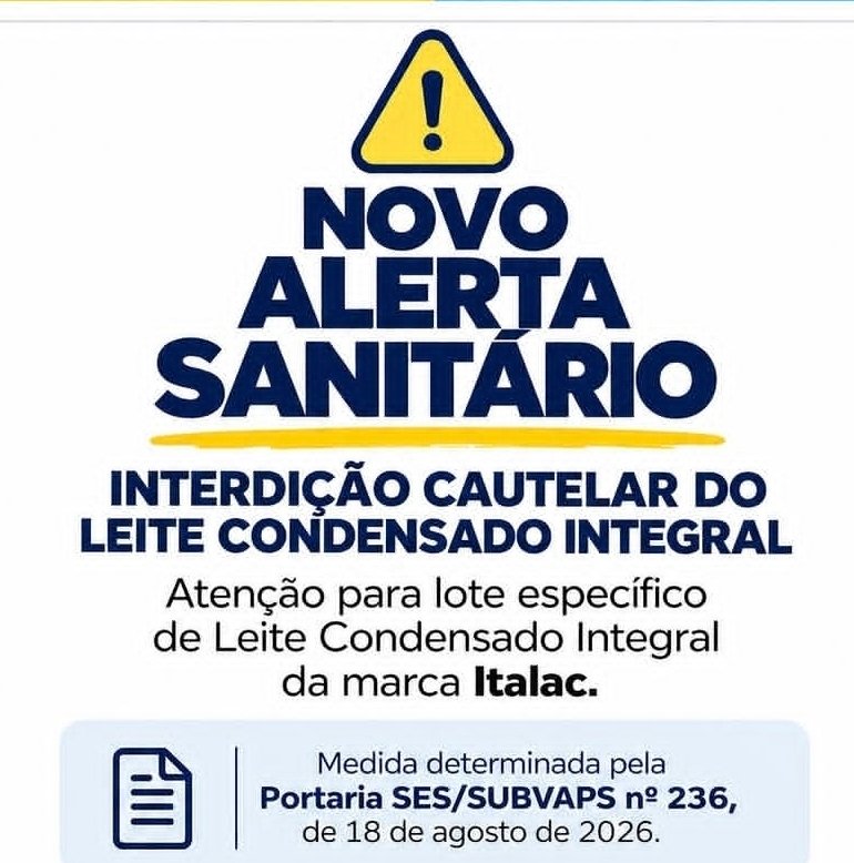 Vigilância sanitária determina interdição do leite condensado Italac